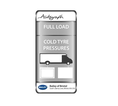 AH3 74-4 Tyre Pressure Label Decal