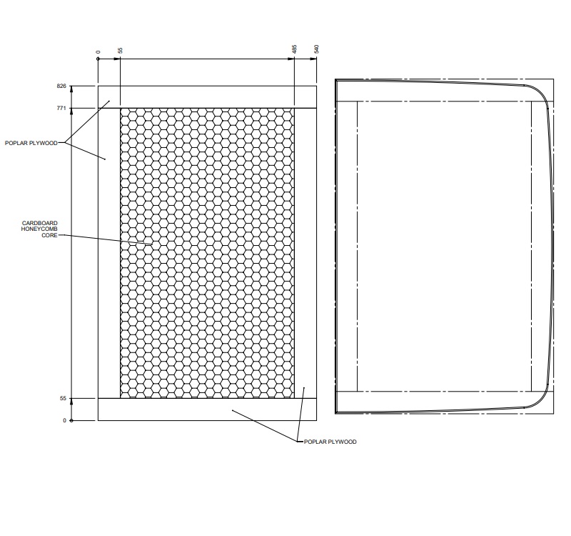 EV1 Adamo Front Lounge Table Flap Worktop (RevA05)