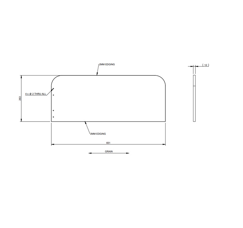 EV1 75-4DL Fall Out Board Front