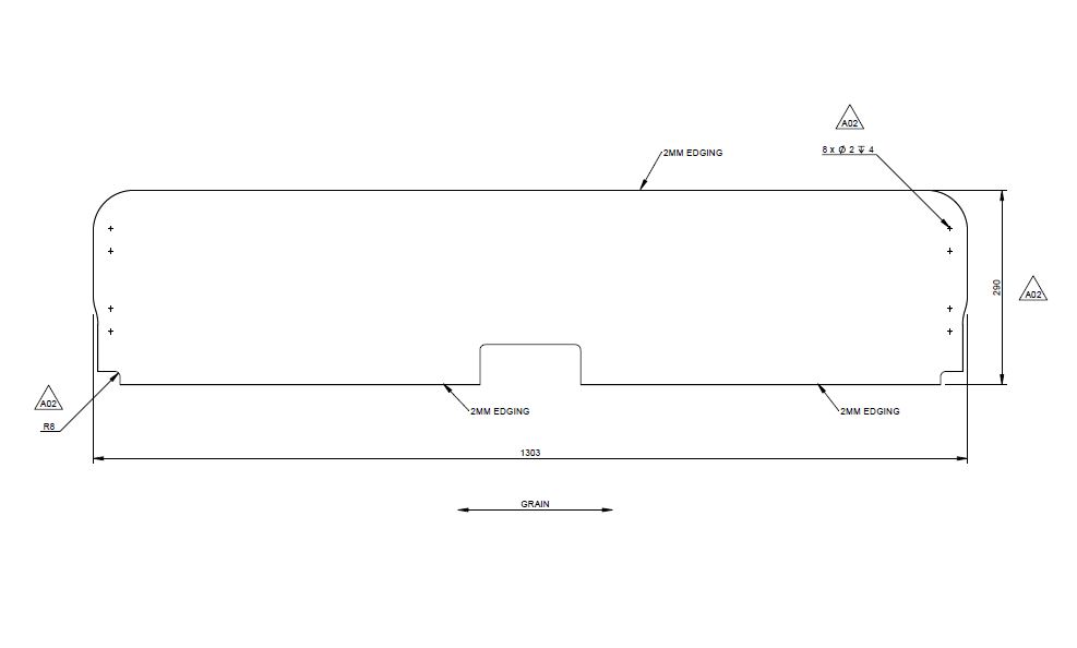 EV1 75-4DL FALL OUT BOARD CHEEK