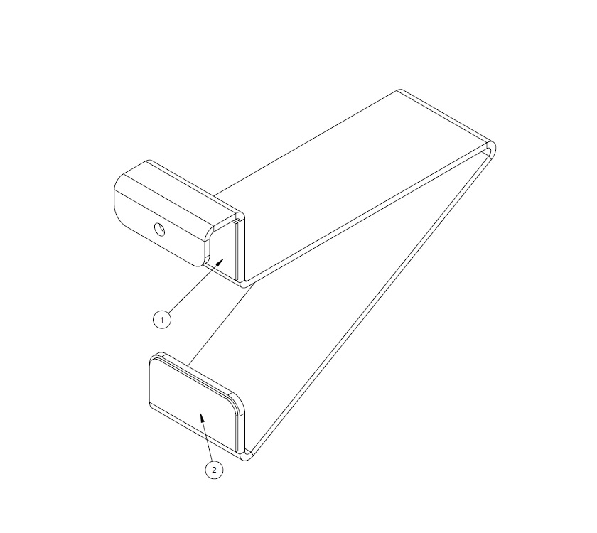 Adamo VE Front Bed Support Bracket 2.5mm - use 1393644