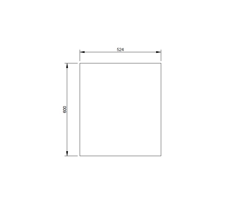 AH3 Fridge Baffle Middle 524x600x12mm
