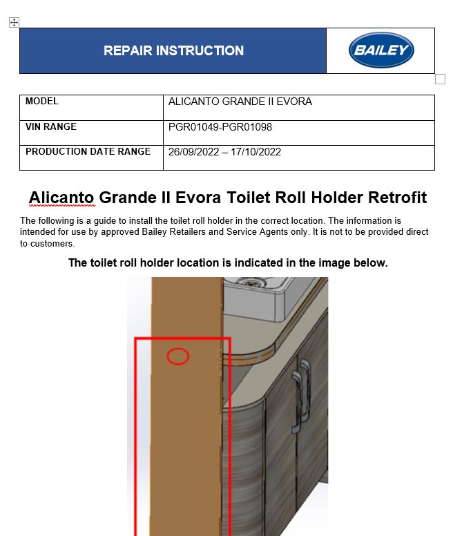AG2 Evora Toilet Roll Holder Retrofit Instruction