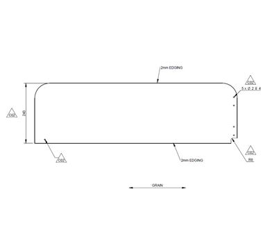 EV1 75-4DL Fall Out Board Front O/S - Popper
