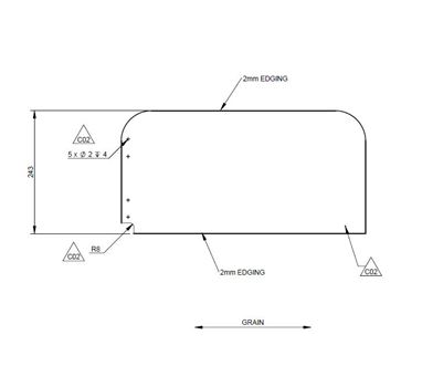 EV1 75-4DL Fall Out Board Front N/S - Popper