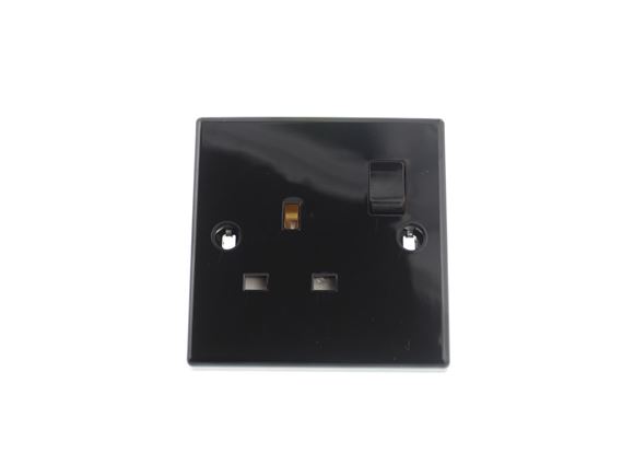 Black 230v Mains 3 Pin Socket product image