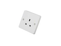 White 230v Unswitched Mains 3 Pin Socket