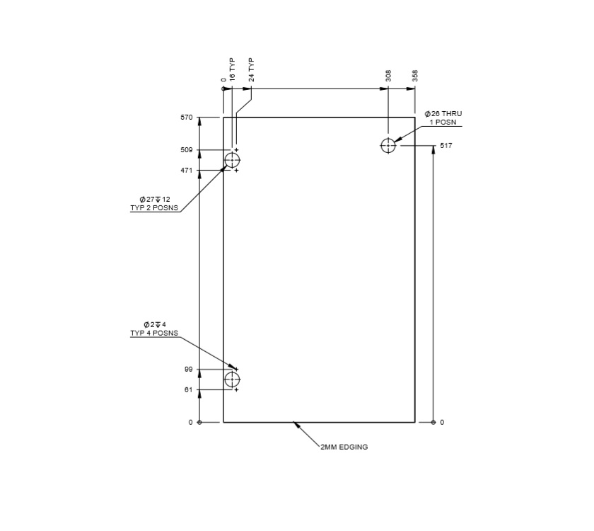 PS6 Kitchen R/H Cupboard Door 570x358x15mm (A05)