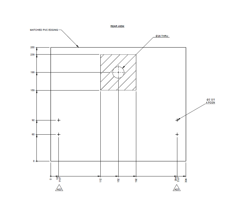 AG1 STD Kitchen Drawer Face (Revision A03)