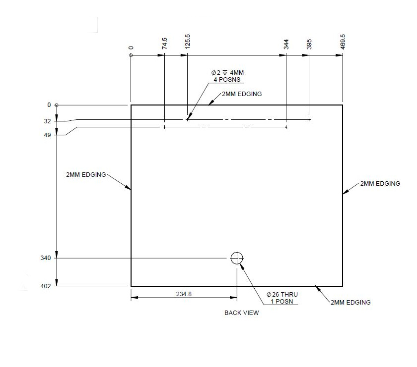 DY1 D4-2 L/H Kitchen Locker Door - Push Catch