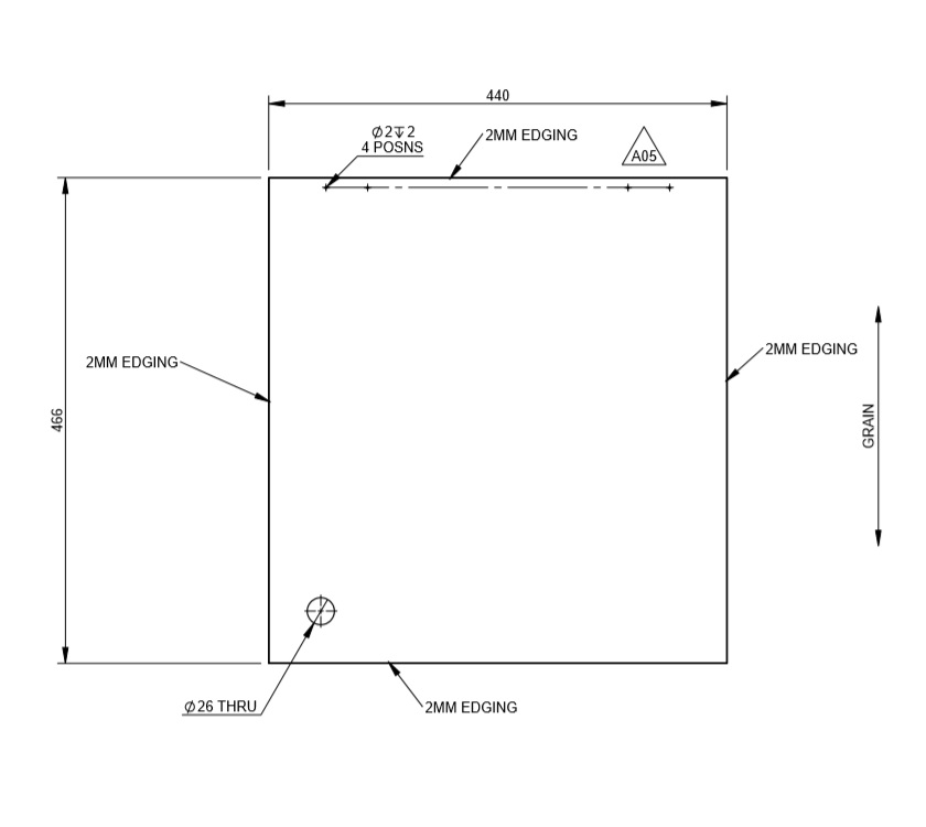 Read more about DY1 Kitchen Door 466x440x15mm product image