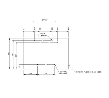 UN5 STD KITCHEN SLIMLINE FRIDGE UPPER DOOR