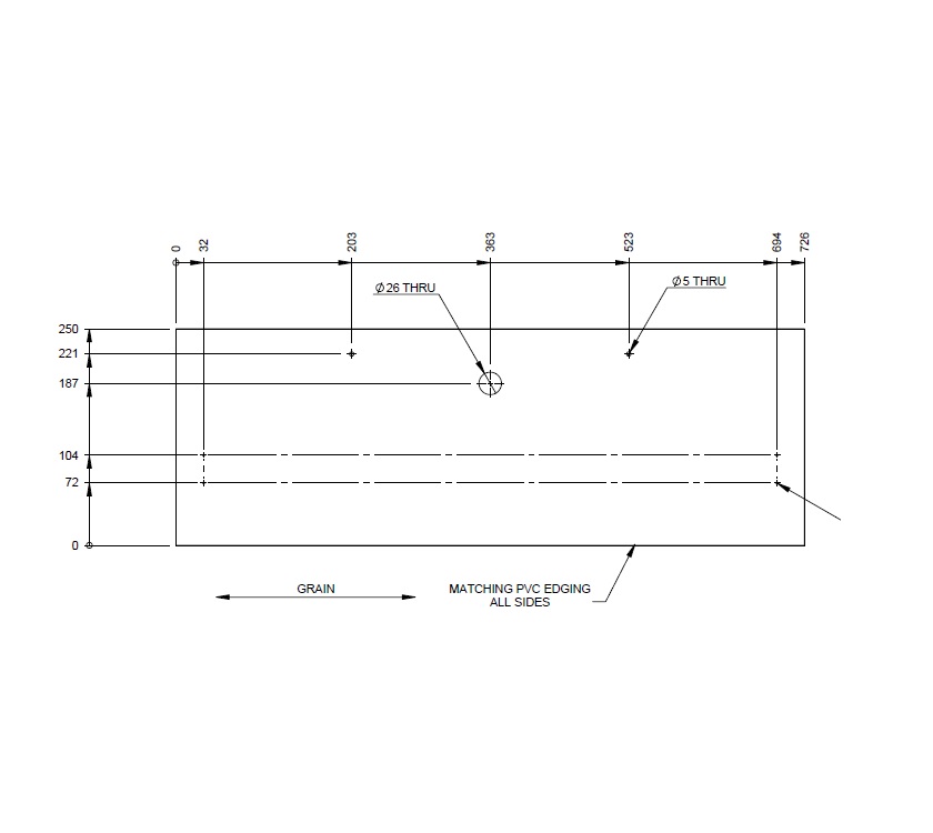 UN5 Seville Lower Kitchen Drawer Front 726mm