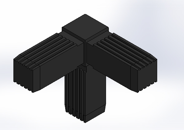 3 Way Corner Tube Connector (TYPE 2, 25 x 1.5)