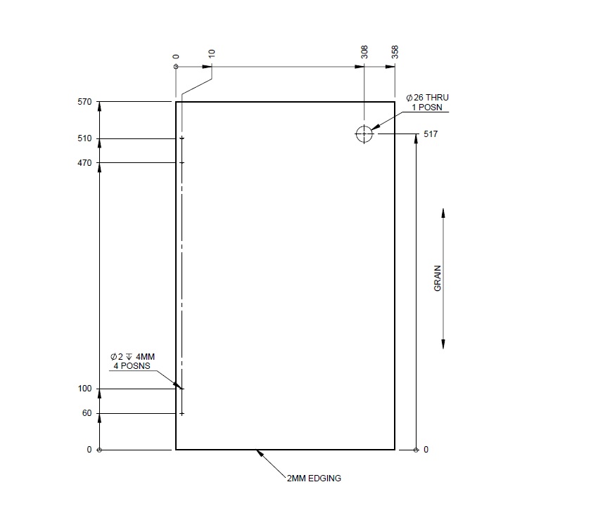 Read more about PX1 Kitchen R/H Cupboard Door 570x358x15mm (A03) product image