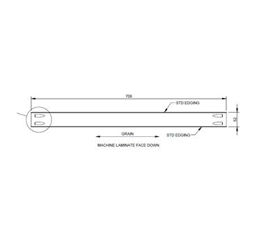 PX1 Kitchen Drawer Header 708x52x18mm