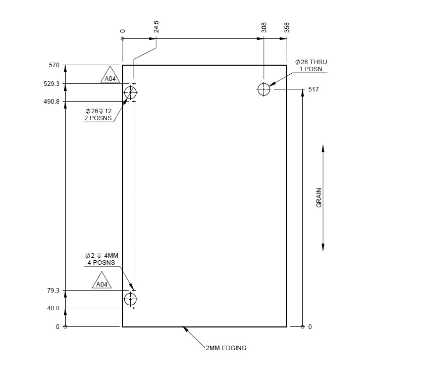 Read more about PX1 Kitchen R/H Cupboard Door 570x358x15mm (A04) product image