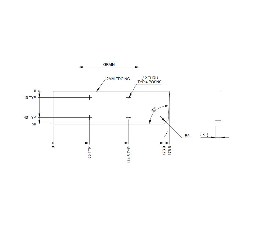 AG1 STD Cutlery Drawer Short Divider