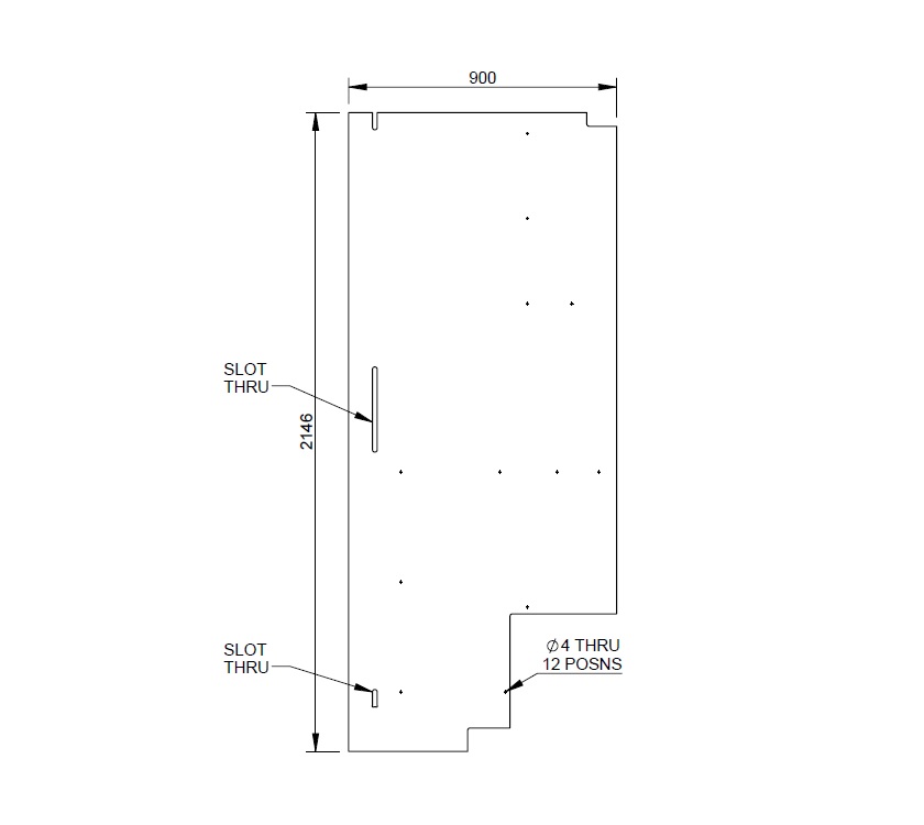 EV1 Adamo 69-4 Kitchen Full Height R/H Cheek 900mm