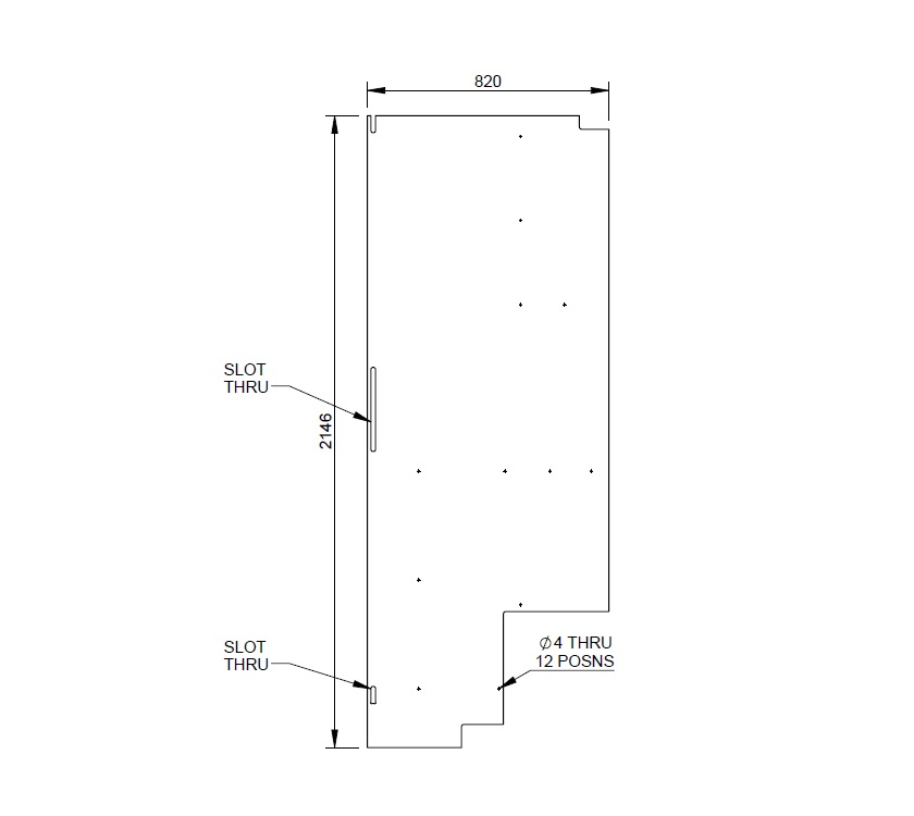 EV1 Adamo 69-4 Kitchen Full Height R/H Cheek 820mm