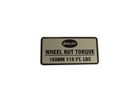 Silver Wheel Nut Torque Label (160NM)