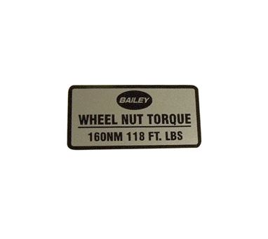Silver Wheel Nut Torque Label (160NM)