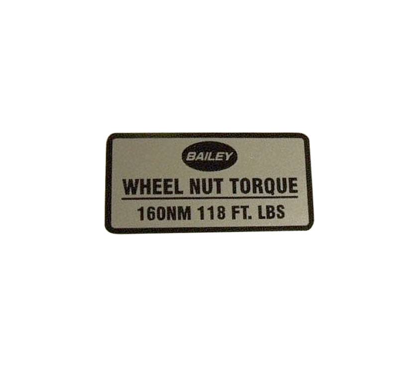 Silver Wheel Nut Torque Label (160NM) PRIMA Leisure