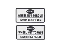 Silver Wheel Nut Torque Label (120NM) Pair