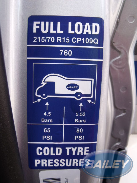 Approach 760SE Tyre Pressure Label