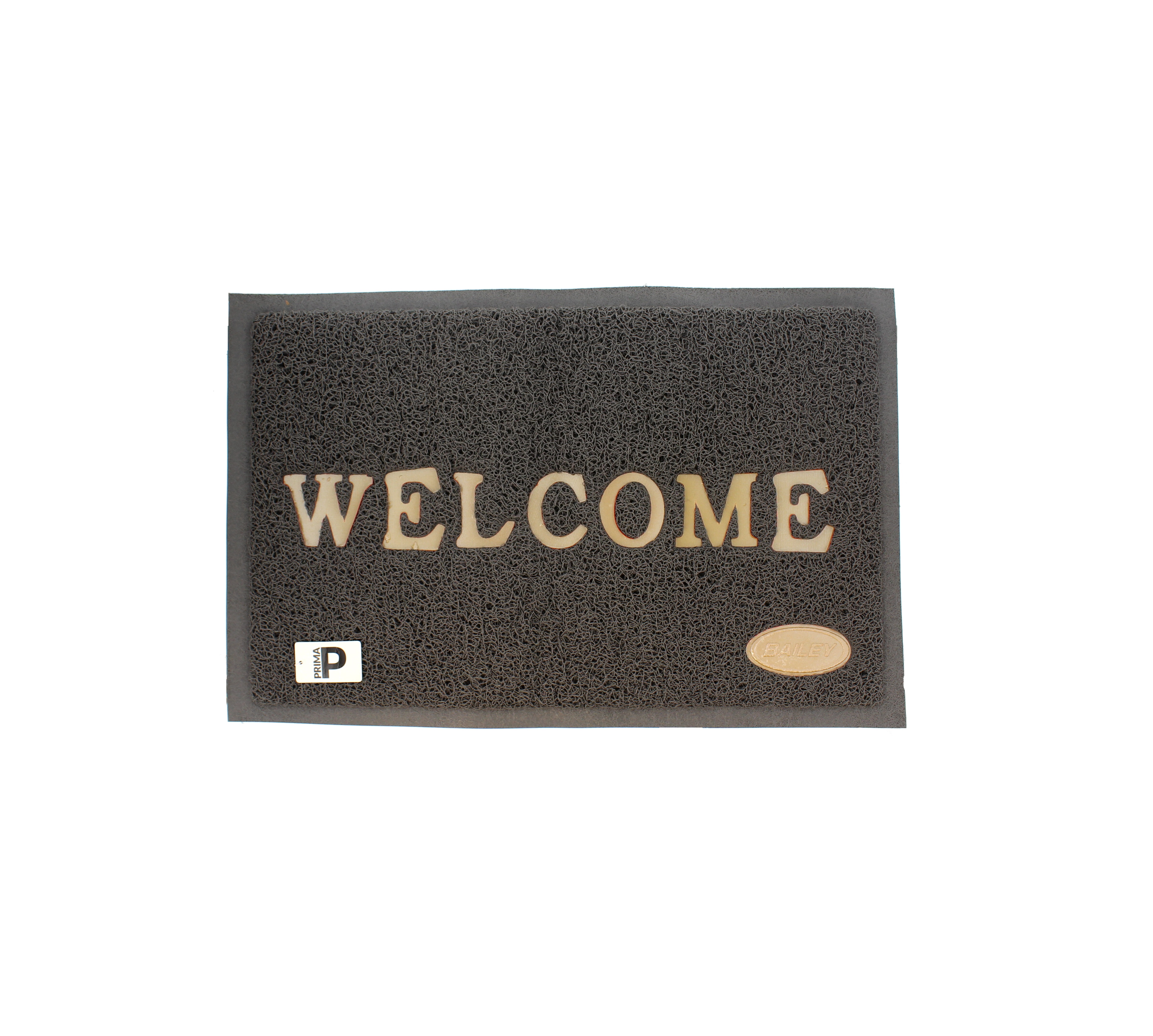 Bailey Grey Rubber Welcome Mat