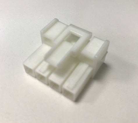 White 4 Way Harness Connector Male (Straight)