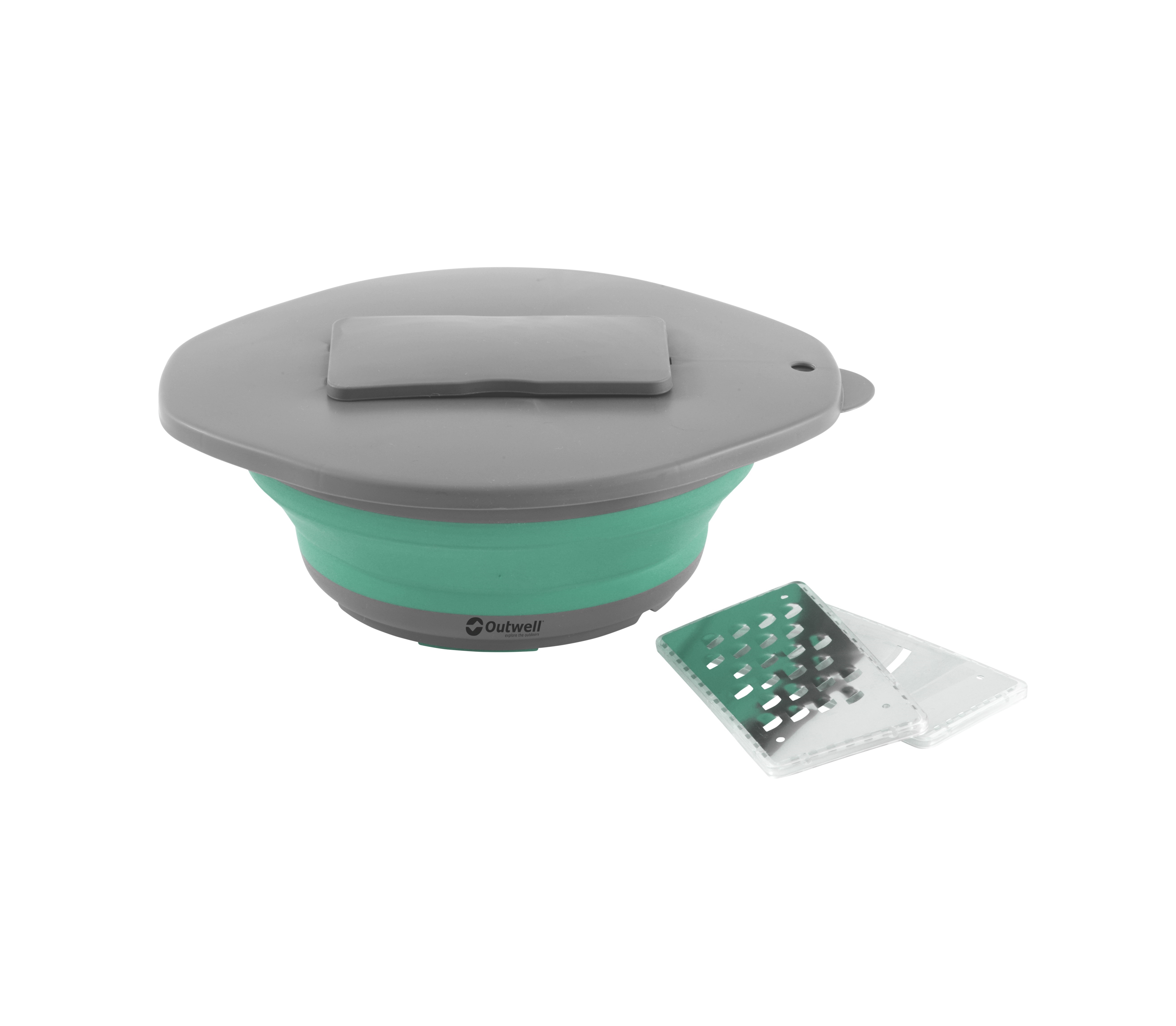 Outwell Collaps Bowl, Lid & Grater Turquoise Blue