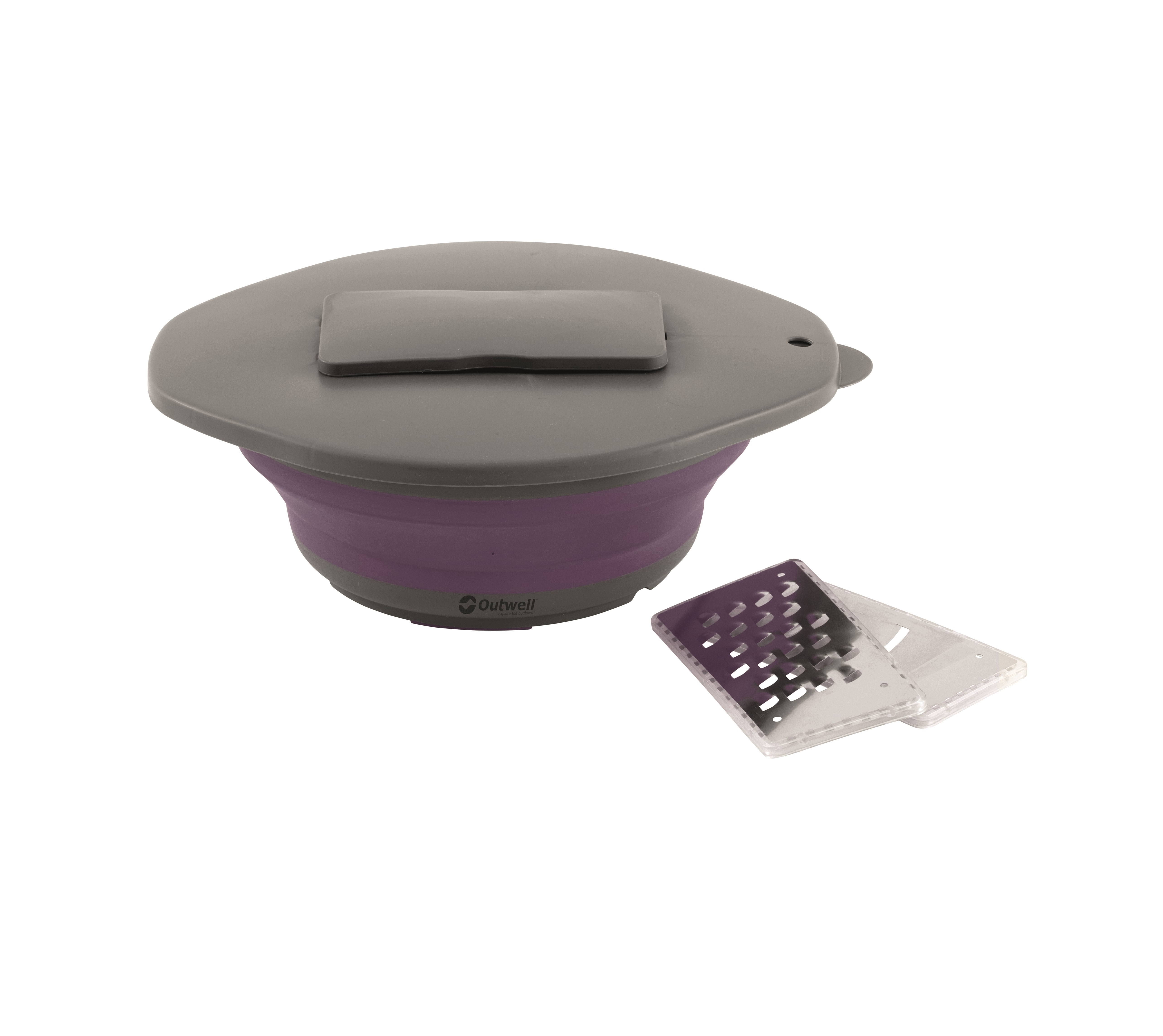 Outwell Collaps Bowl & Lid with Grater Rich Plum