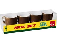 Brunner 4x Mug Set - Chocolate Brown ABS for Caravans and Motorhomes