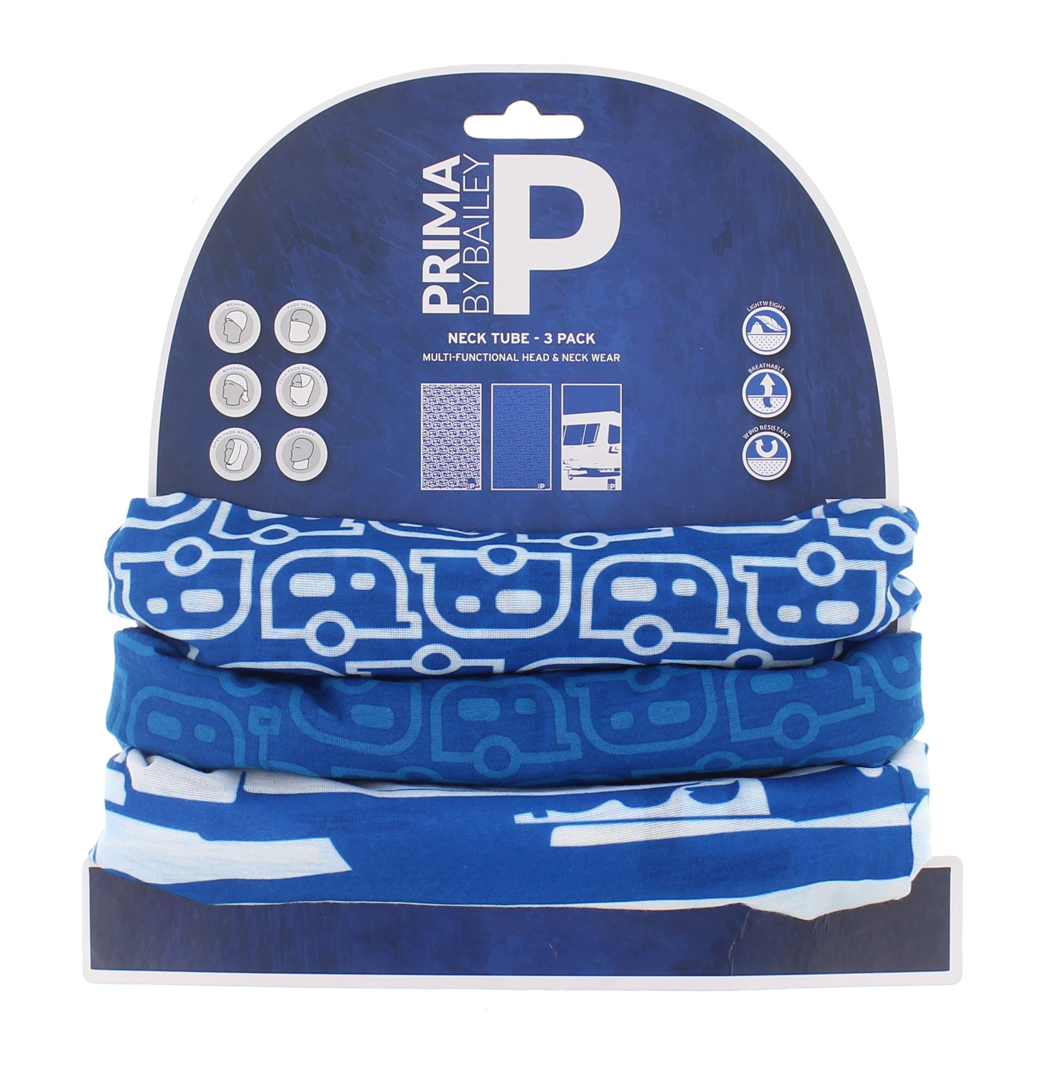 PRIMA by Bailey Caravan Pattern Neck Tube 3 Pack