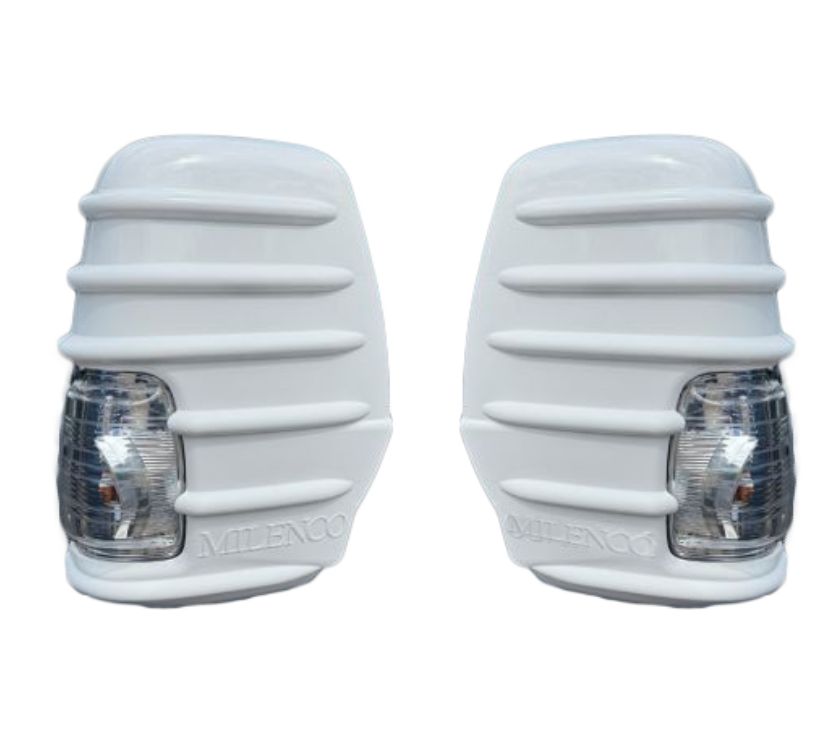 Milenco Short Arm Motorhome Mirror Protectors - Ford Transit - White