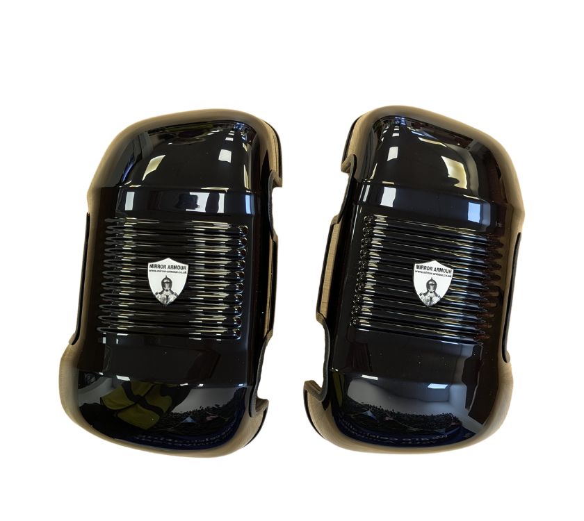 Motorhome Mirror Protectors - Long Arm - Peugeot Boxer, Fiat Ducato and Citroen Relay 2025+ - Black