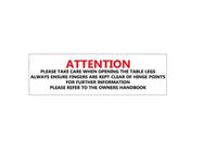 Attention Please Take Care - Table Decal