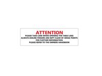 Attention Please Take Care - Table Decal