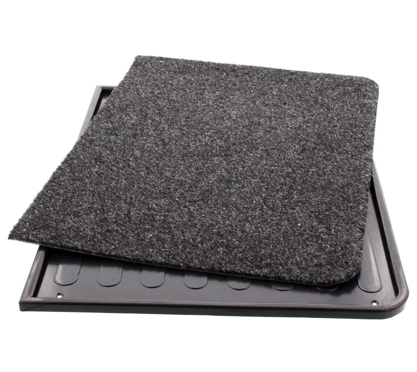 Black Safety Tray and Plain Door Mat (Oblong)