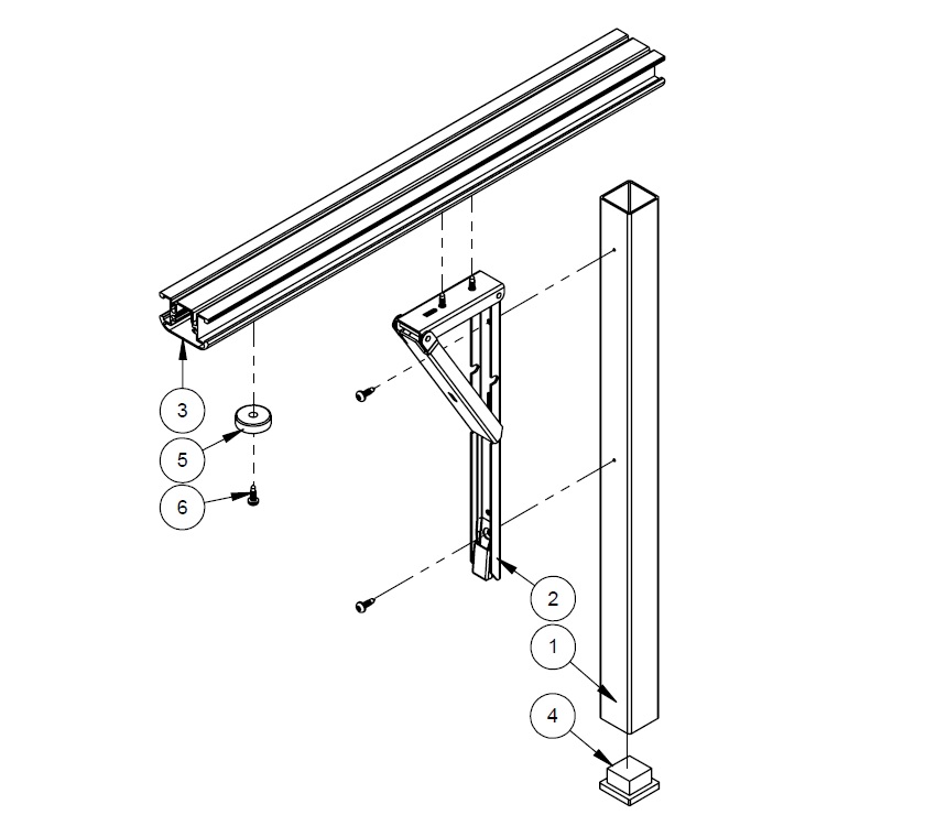 UN3, UN4 & PS4 Additional Rear Bed Leg Assembly