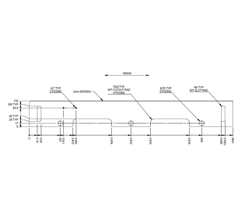 AH2 79-4 79-4T Front False Floor Flap Support