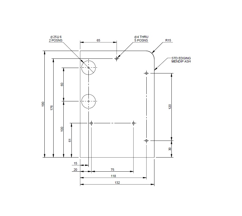AH2 75-4 O/S Front Lounge Box L/H Panel L/Weight