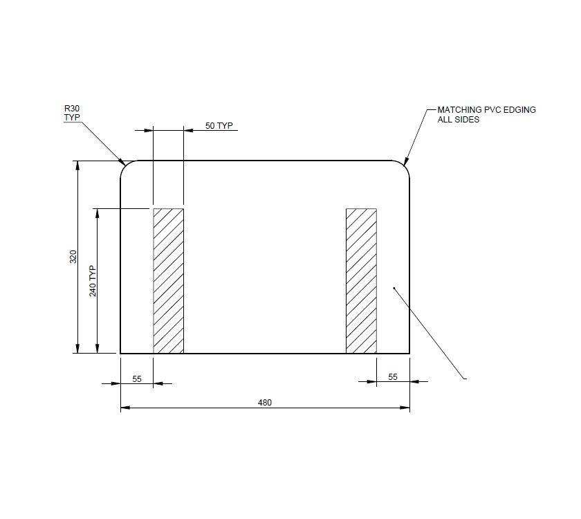 PX1 Worktop Extension (Revison A01) - use 6294036