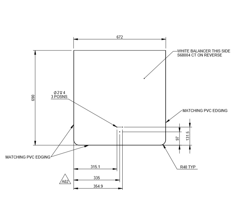 Read more about PX1 650 Rear Dinette Table Top 690x672x22mm (A03) product image