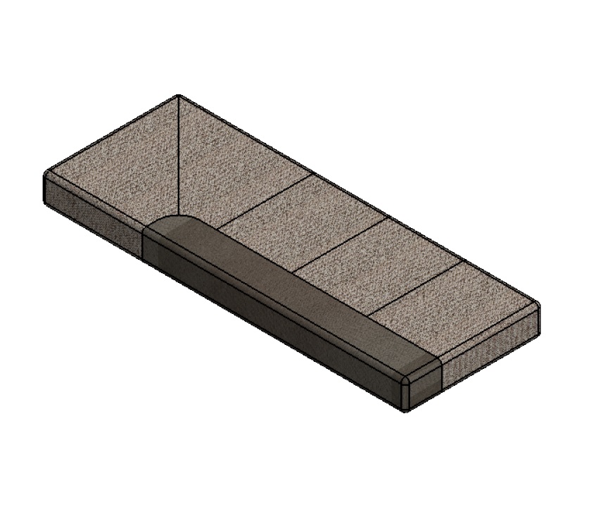 PS6 G Lounge O/S Front Base Cushion 1695x640x140mm