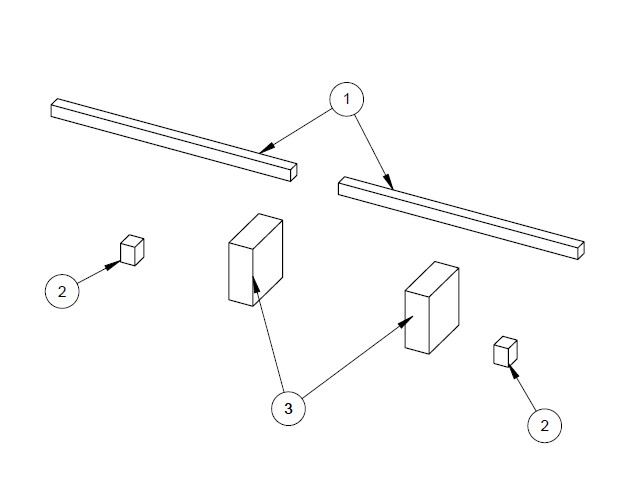 PS6 Black Bumper Foam Kit (2x 500x25x25mm, 2x 40x35x30mm, 2x 123x118x50mm)