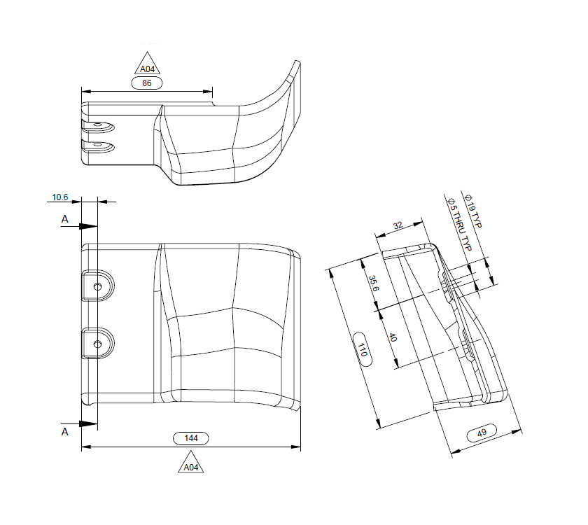 PS6 STD N/S Front Bumper Cap