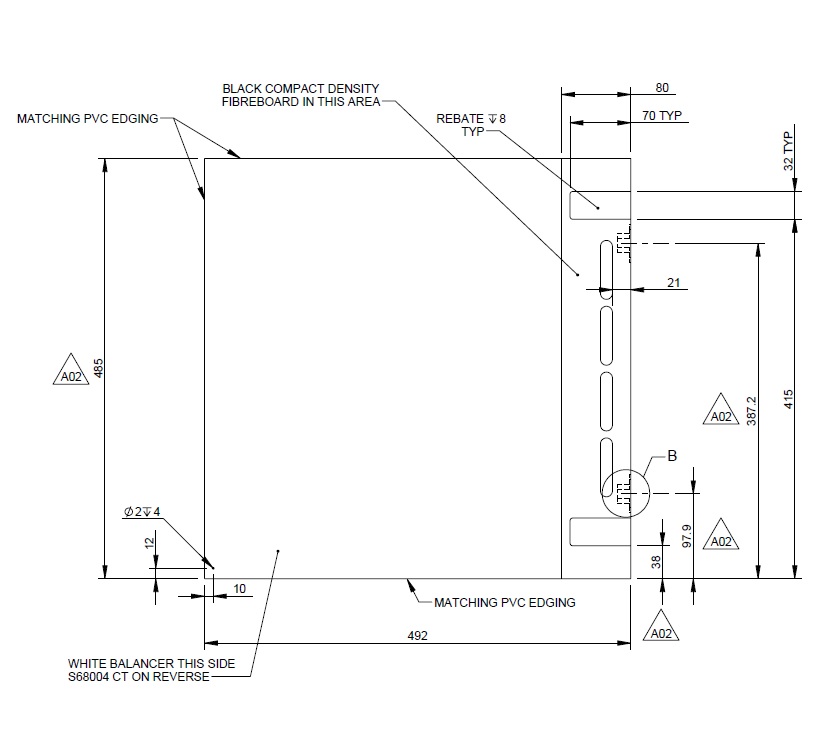 PX1 PS6 Kitchen Worktop Oven Cover Flap (Rev A02)