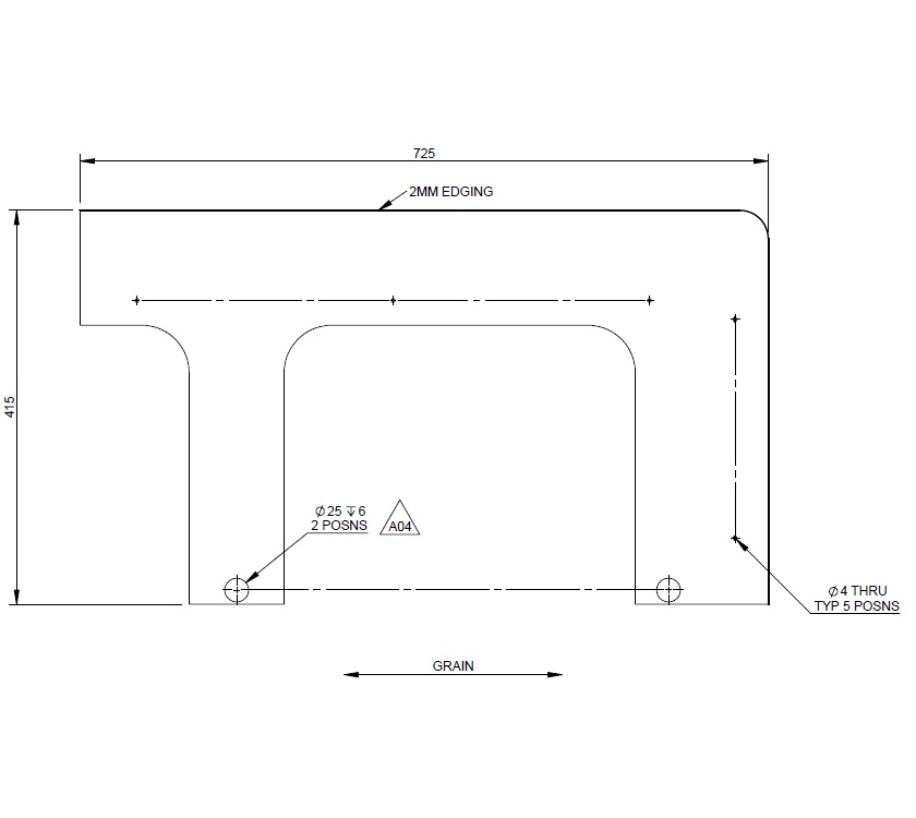 PS6 G-Shape Lounge O/S Front Bunk End Panel